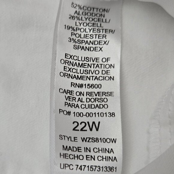 Democracy Ab Solutions White Denim Booty Lift Plus Bermuda Shorts 22W - Picture 7 of 7